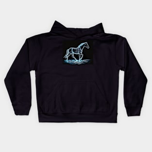 Ice Horse Walking Kids Hoodie